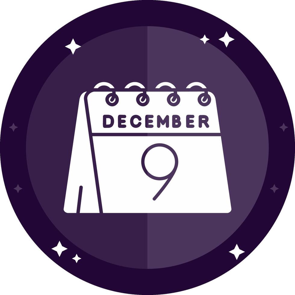 9th of December Solid badges Icon vector