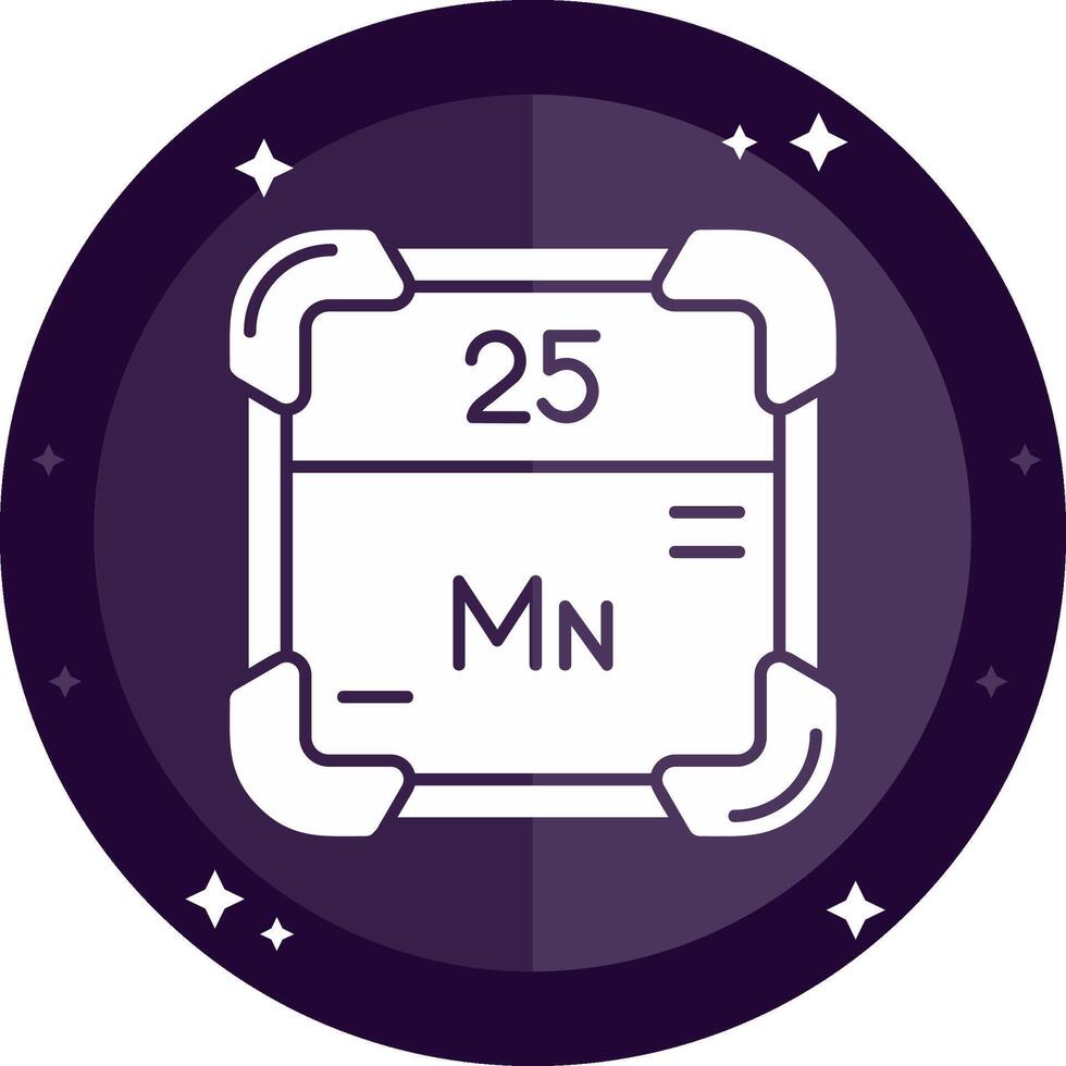 Manganese Solid badges Icon vector