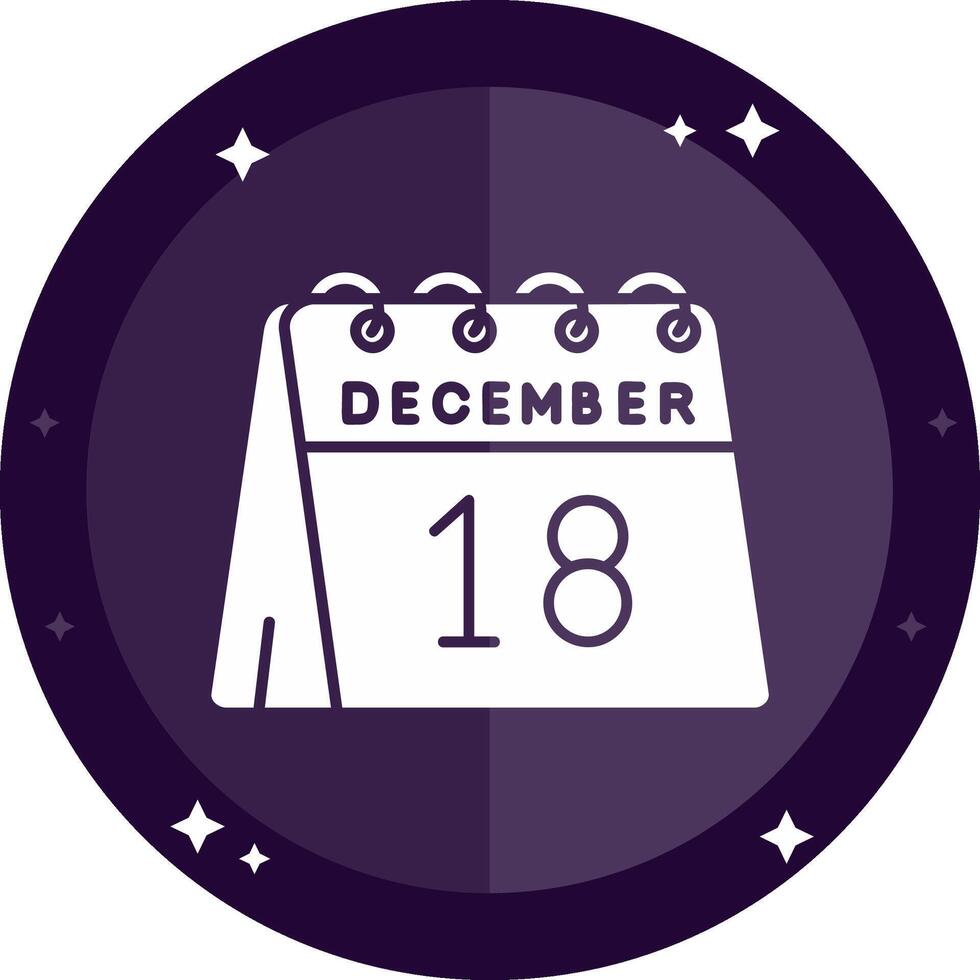 18th of December Solid badges Icon vector