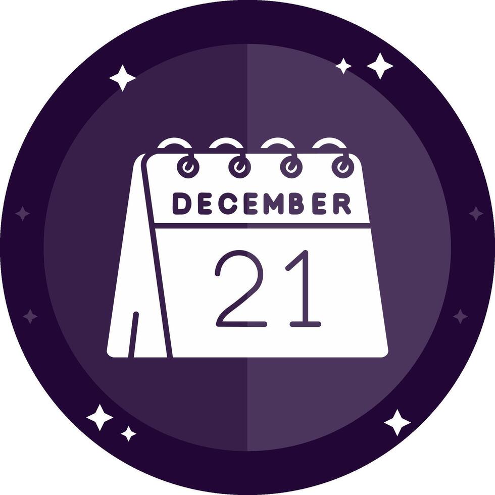 21st of December Solid badges Icon vector