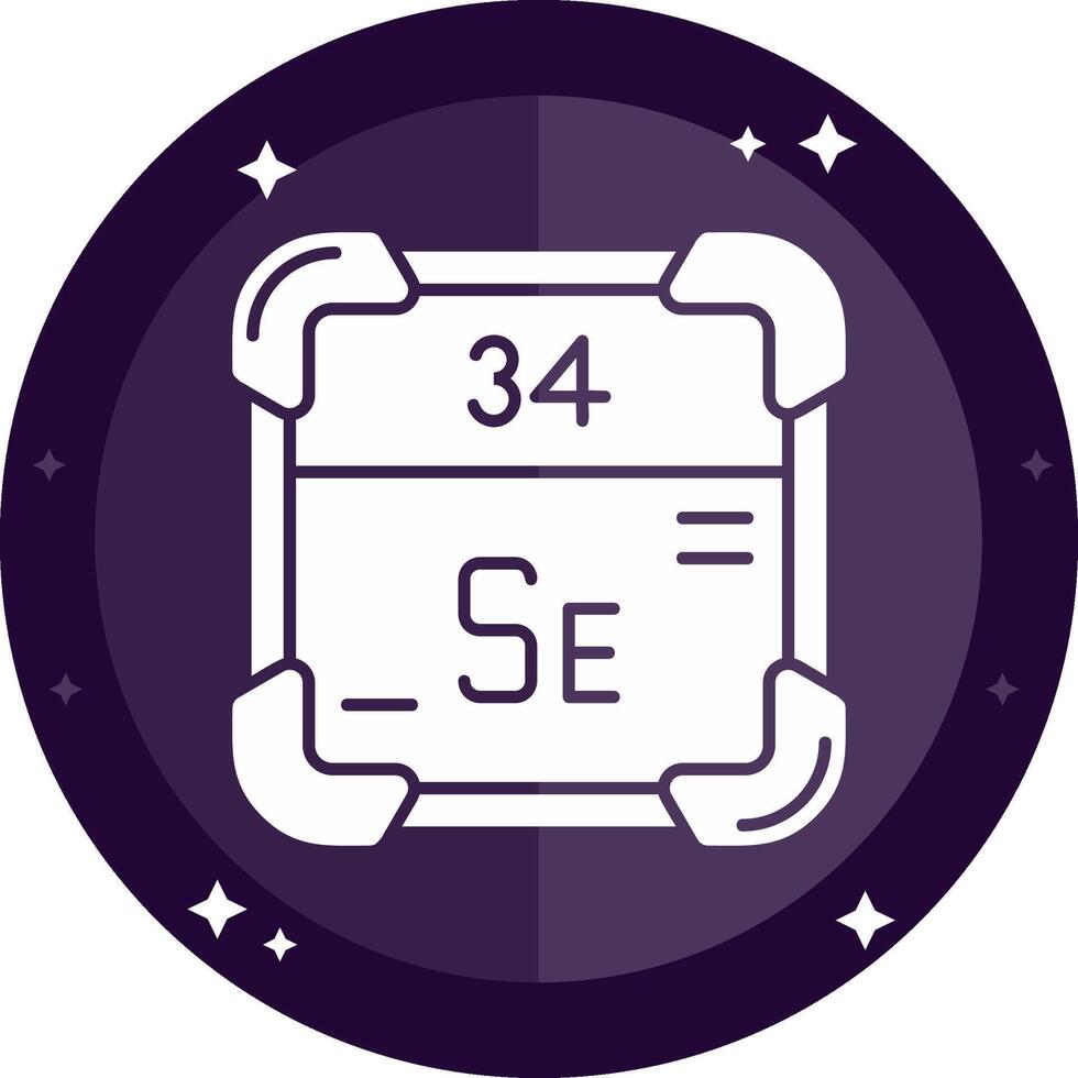 Selenium Solid badges Icon vector