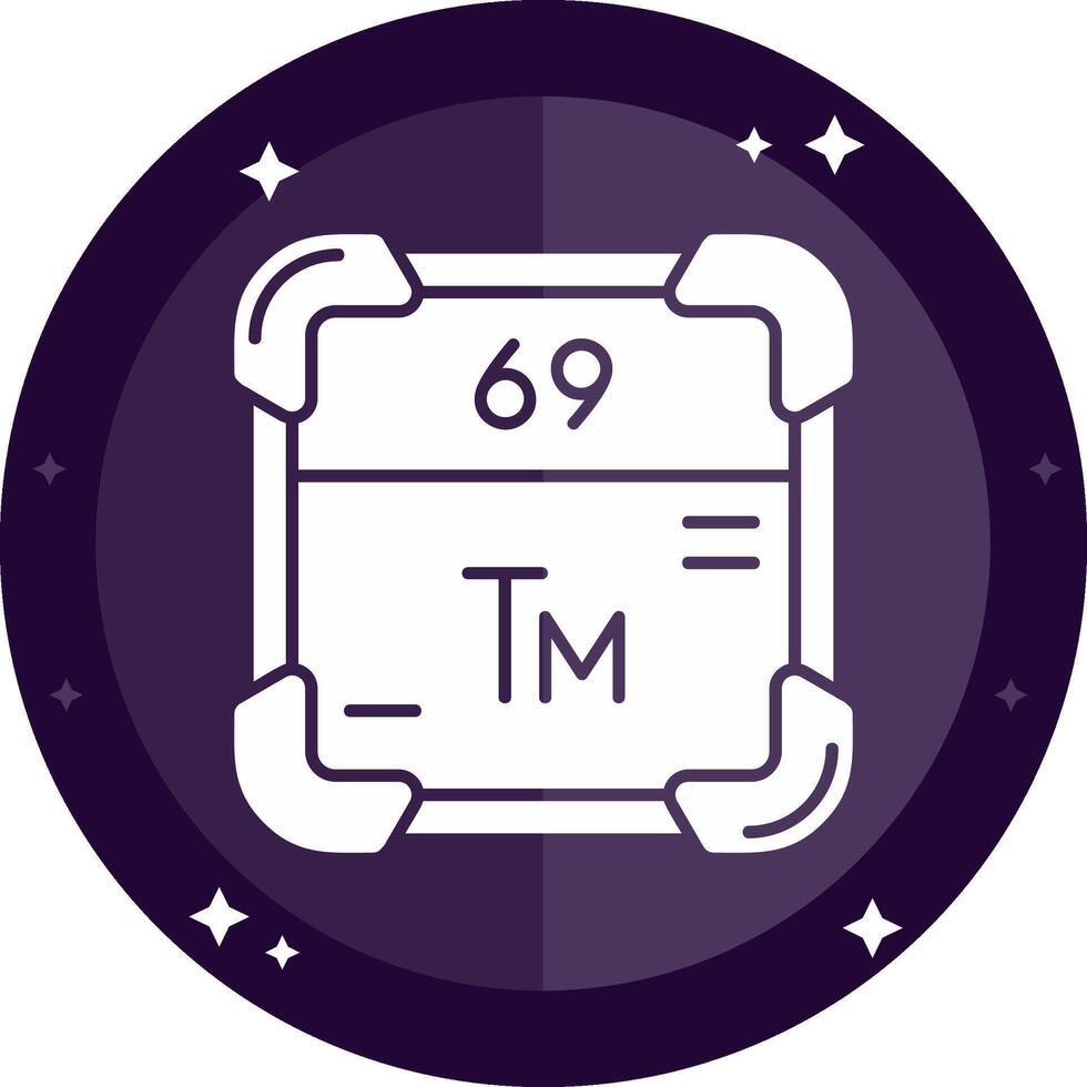 Thulium Solid badges Icon vector