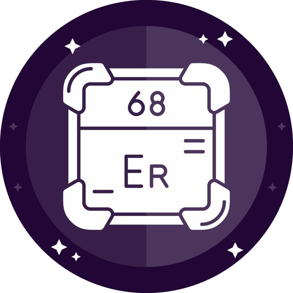 Erbium Solid badges Icon vector