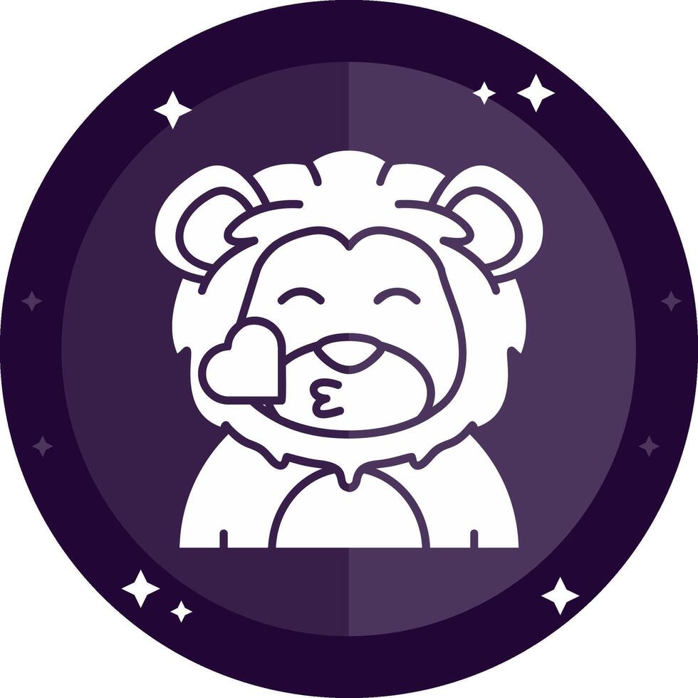 Kiss Solid badges Icon vector