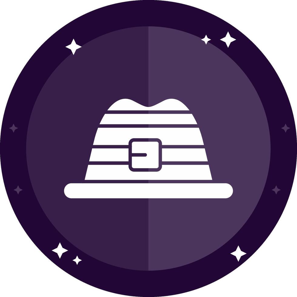 sombrero sólido insignias icono vector