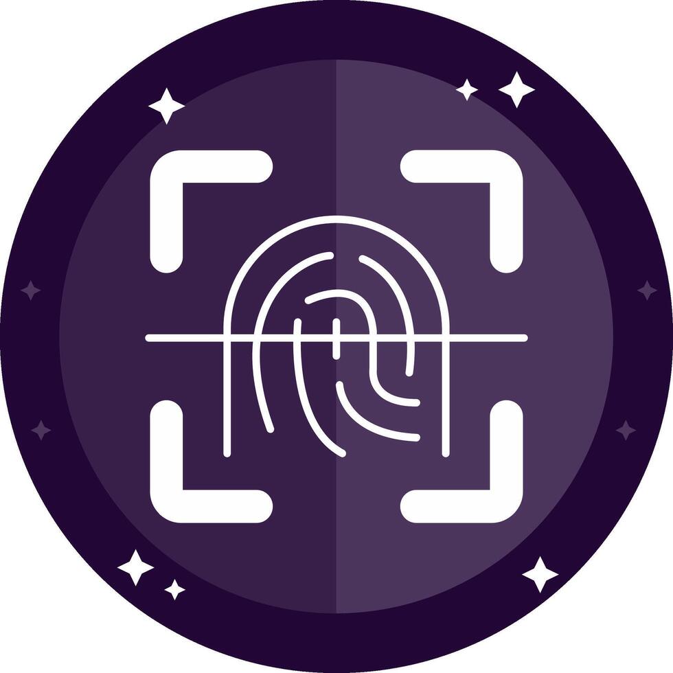 Finger print Solid badges Icon vector