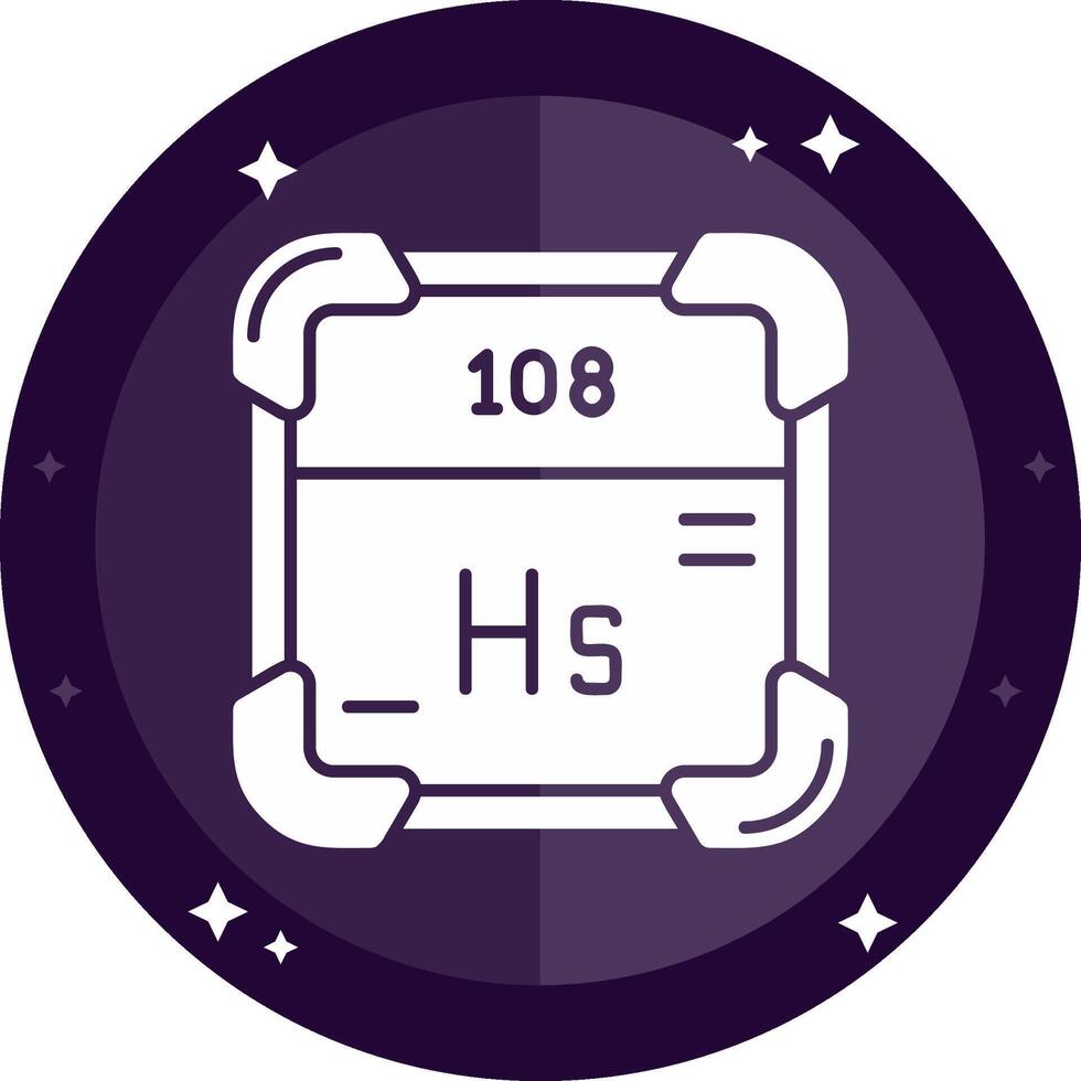 Hassium Solid badges Icon vector