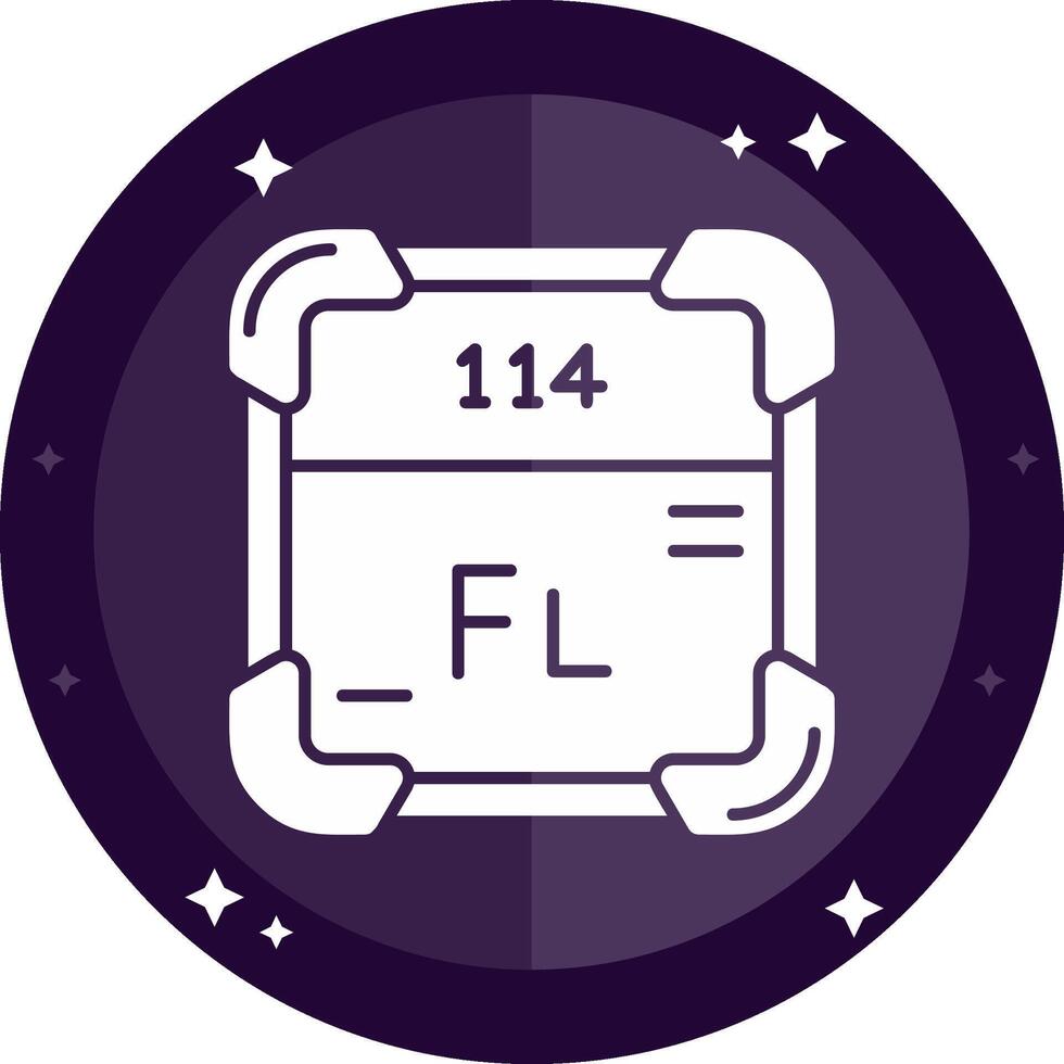 flerovium sólido insignias icono vector