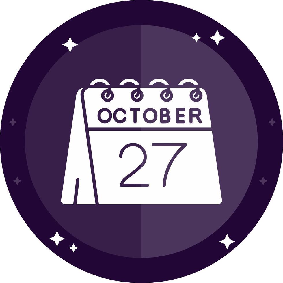 27th of October Solid badges Icon vector