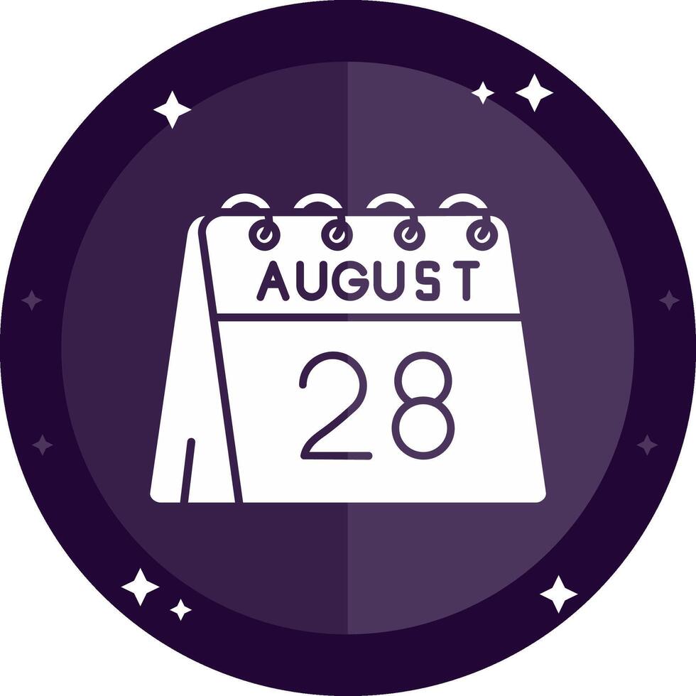 28th of August Solid badges Icon vector