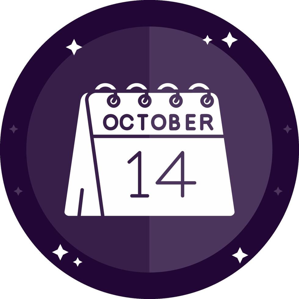14th of October Solid badges Icon vector