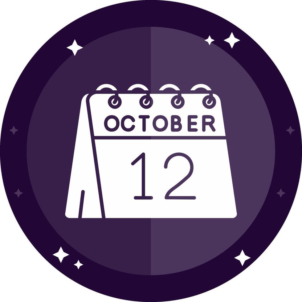 12th of October Solid badges Icon vector