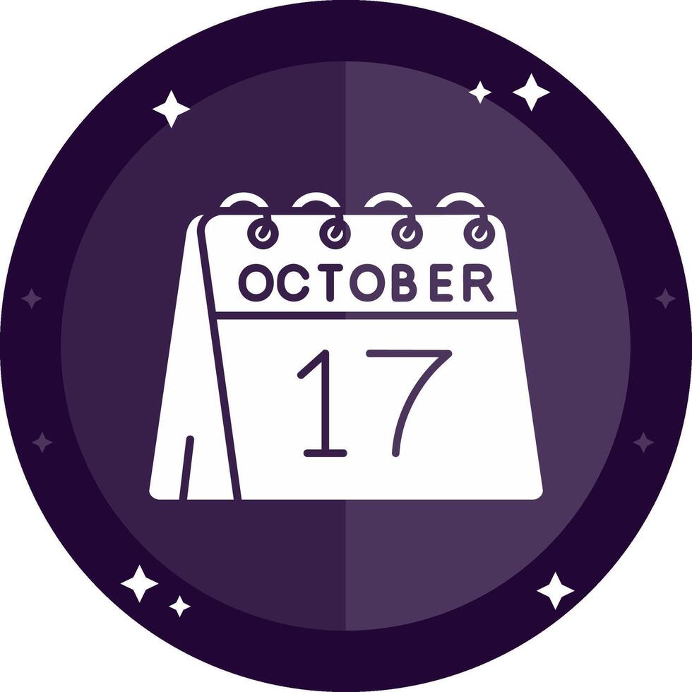 17th of October Solid badges Icon vector
