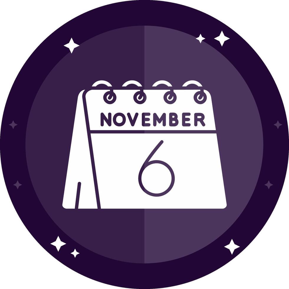 6th of November Solid badges Icon vector