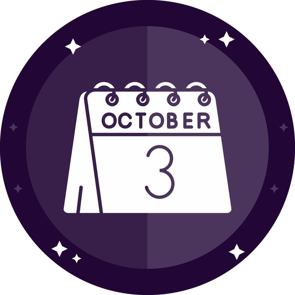 3rd of October Solid badges Icon vector