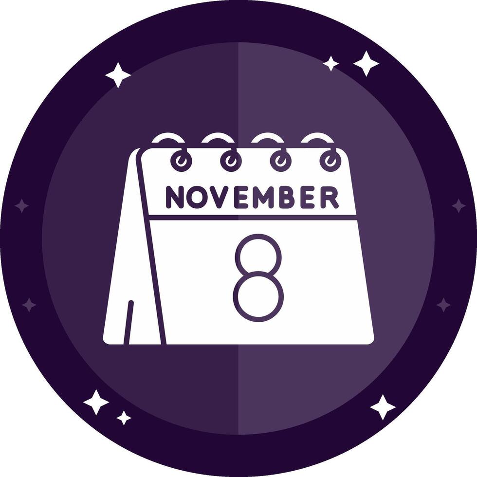 8th of November Solid badges Icon vector