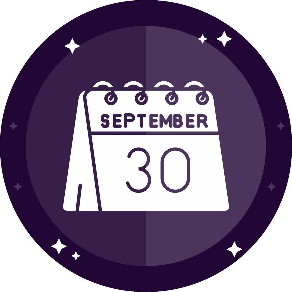 30th of September Solid badges Icon vector