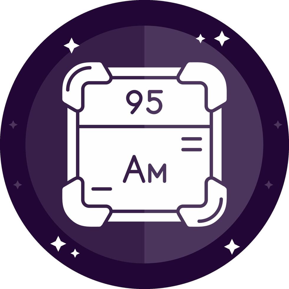 Americium Solid badges Icon vector