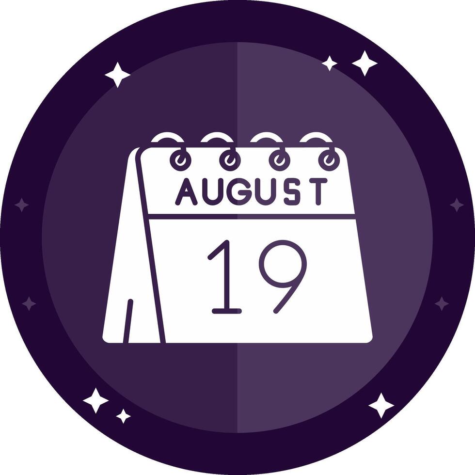 19th of August Solid badges Icon vector