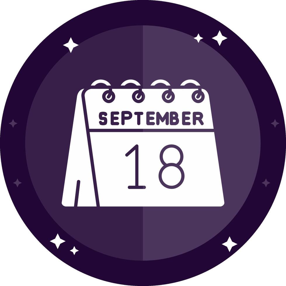 18th of September Solid badges Icon vector