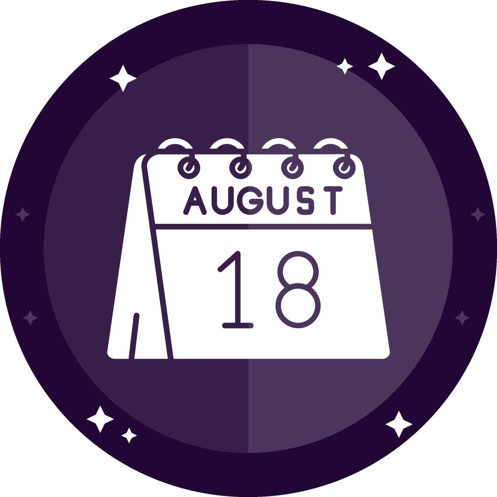 18th of August Solid badges Icon vector
