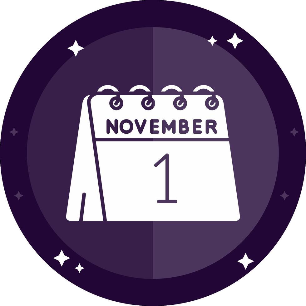 1st of November Solid badges Icon vector