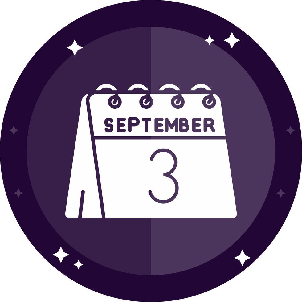 3rd of September Solid badges Icon vector