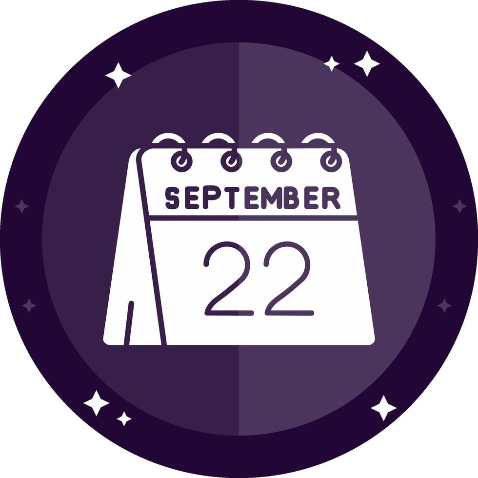 22nd of September Solid badges Icon vector