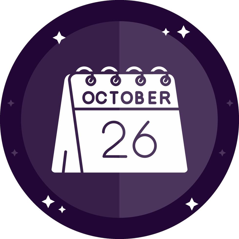 26th of October Solid badges Icon vector