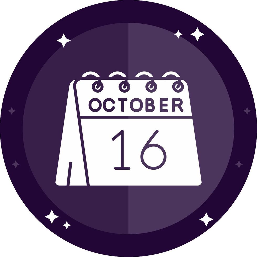 16th of October Solid badges Icon vector