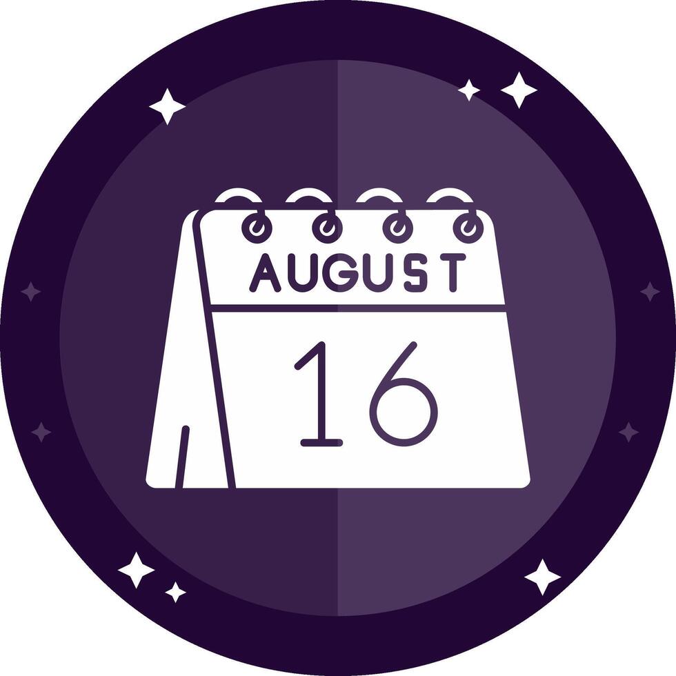 16th of August Solid badges Icon vector