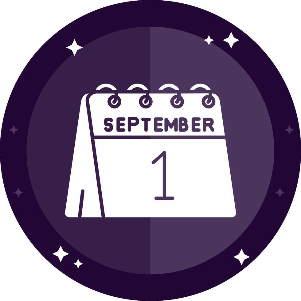 1st of September Solid badges Icon vector