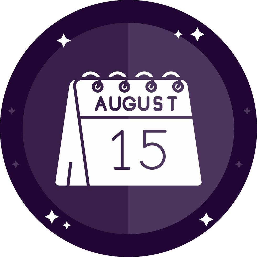 15th of August Solid badges Icon vector