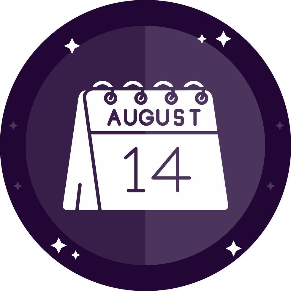 14th of August Solid badges Icon vector