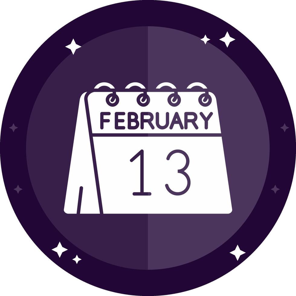 13th of February Solid badges Icon vector
