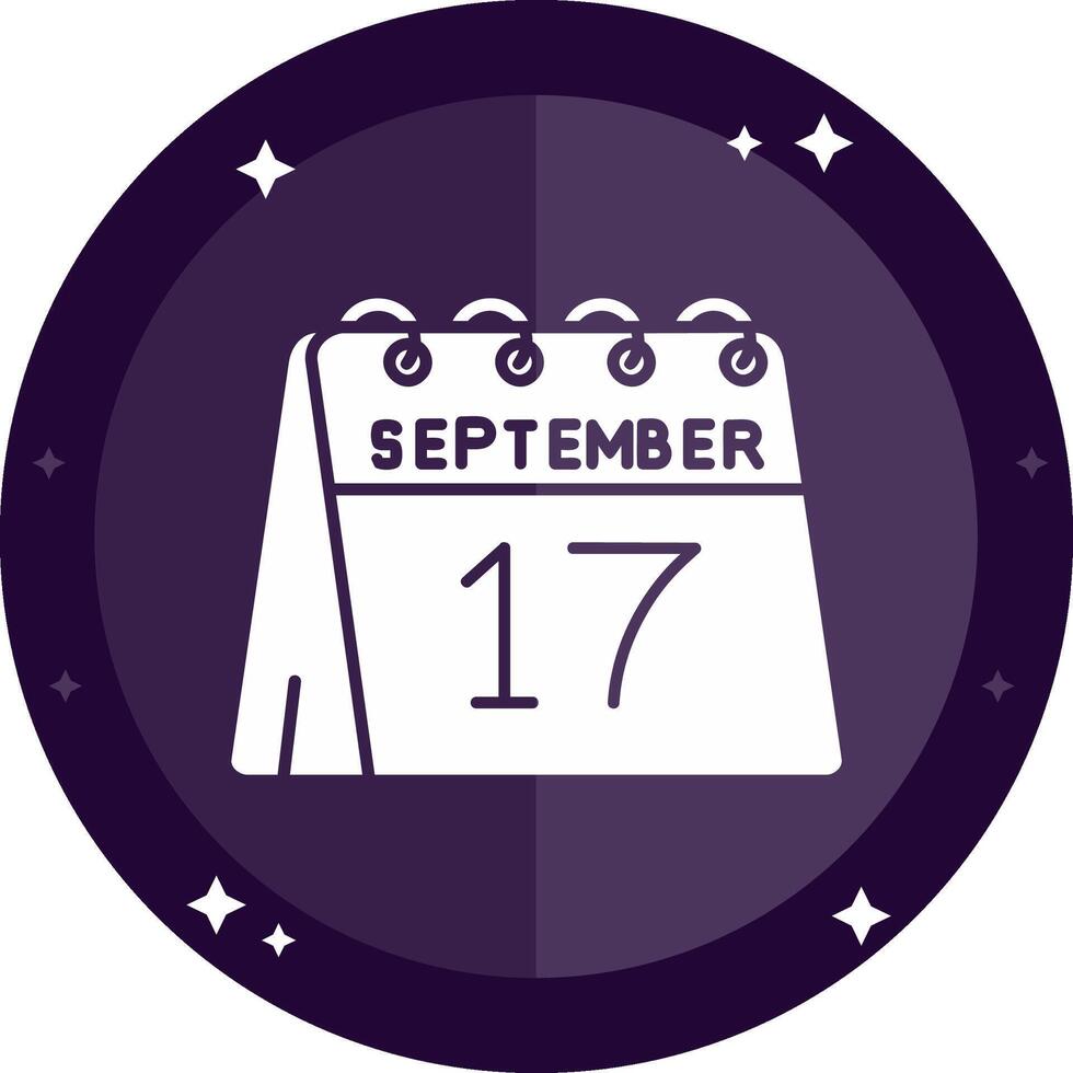 17th of September Solid badges Icon vector