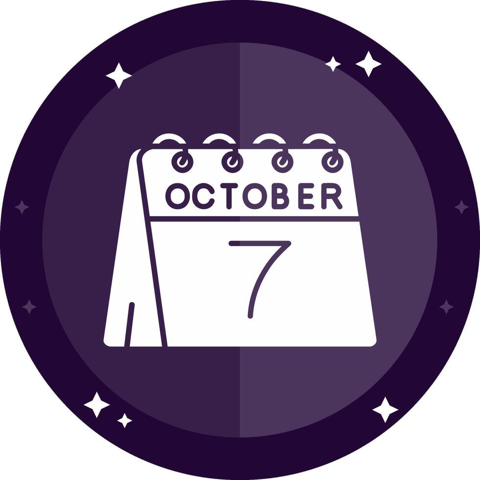 7th of October Solid badges Icon vector