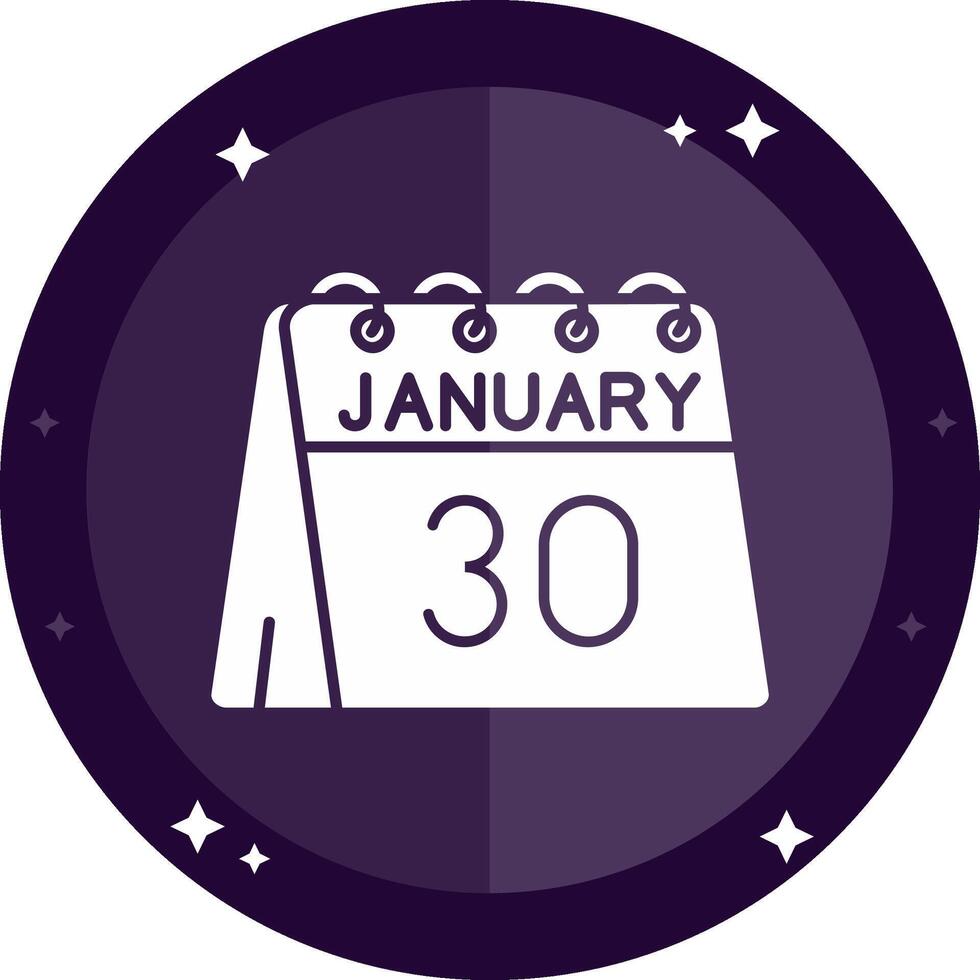 30th of January Solid badges Icon vector
