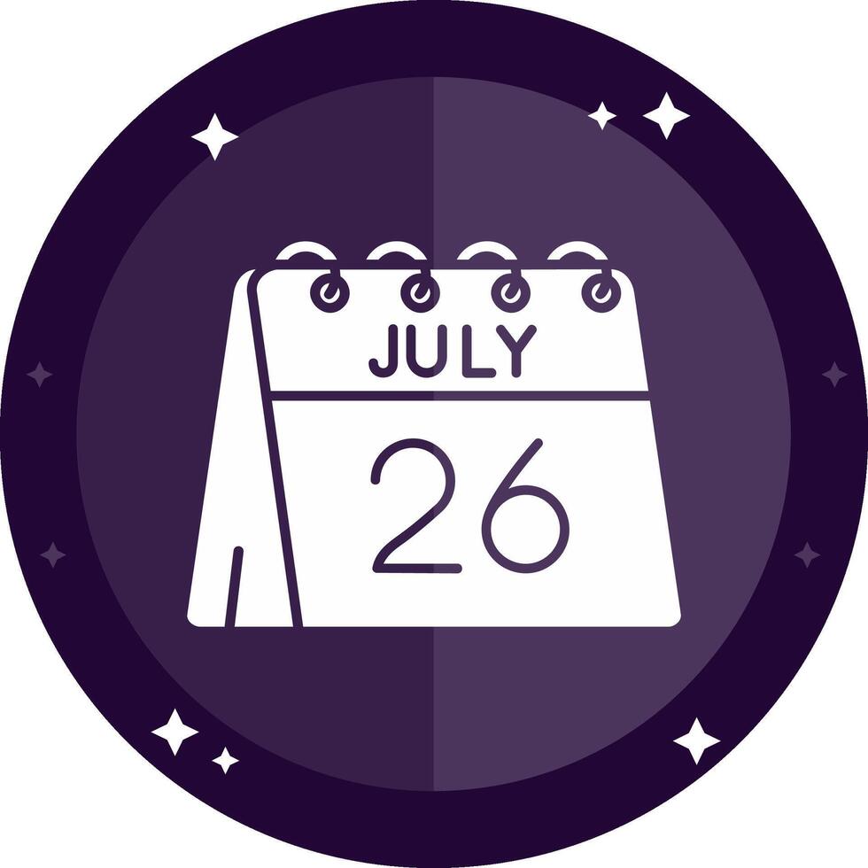 26th of July Solid badges Icon vector