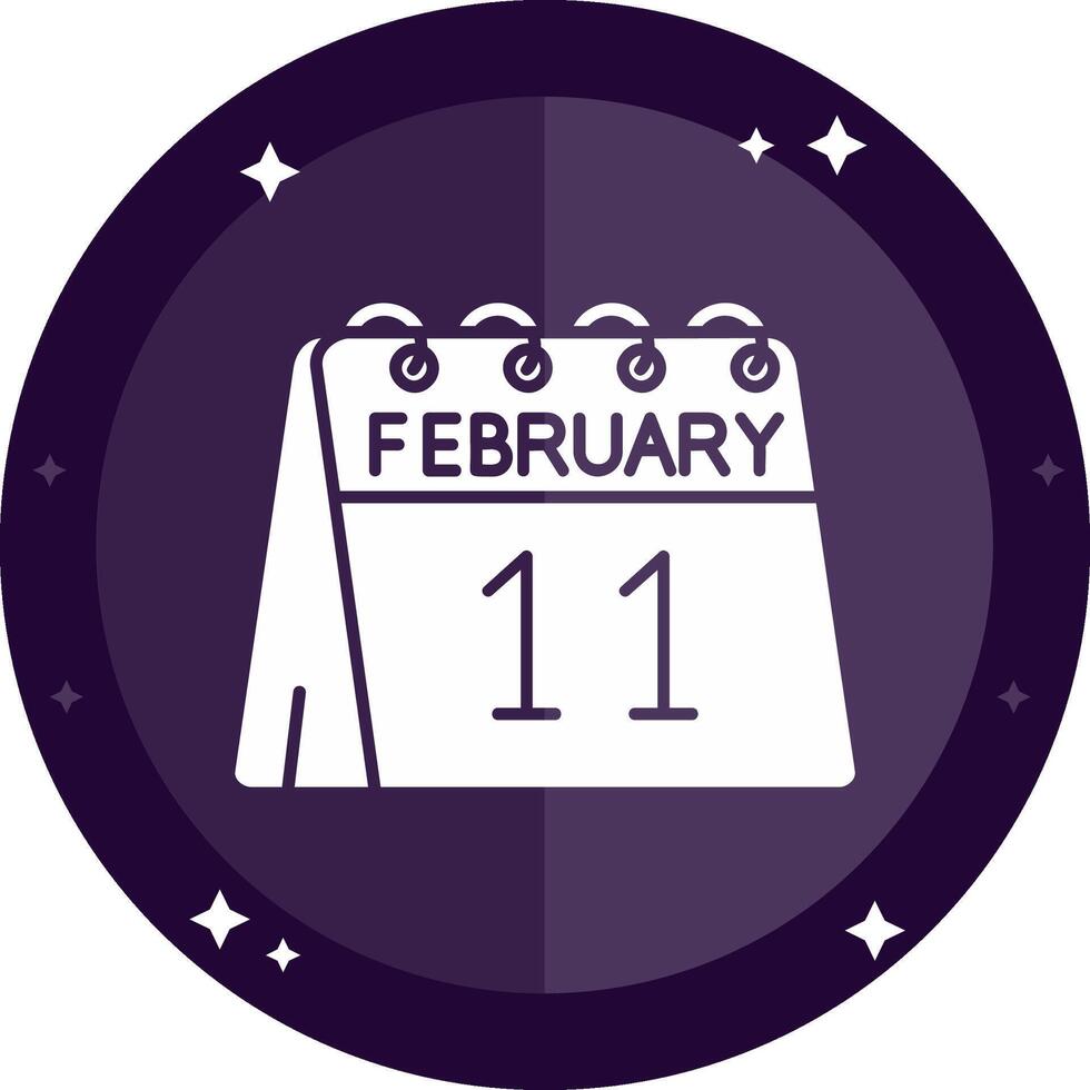 11th of February Solid badges Icon vector
