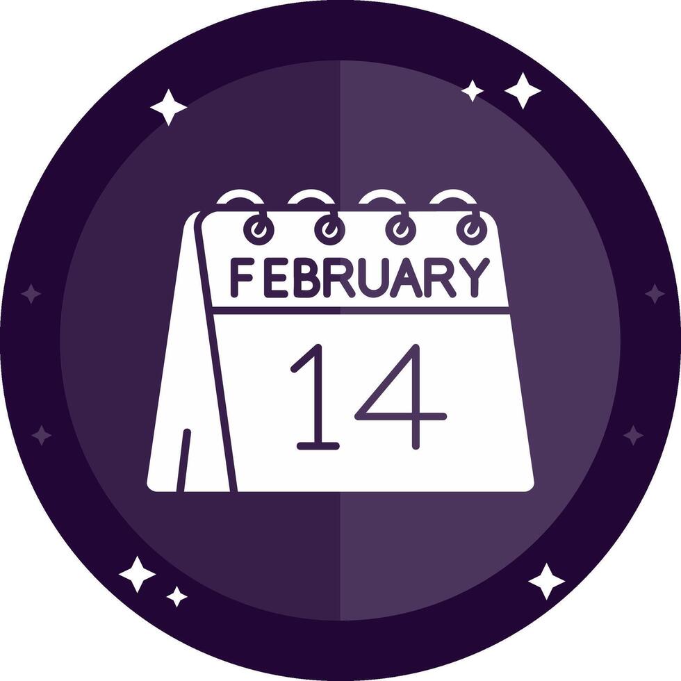 14th of February Solid badges Icon vector