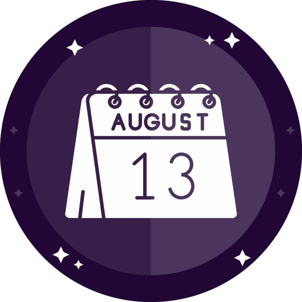 13th of August Solid badges Icon vector