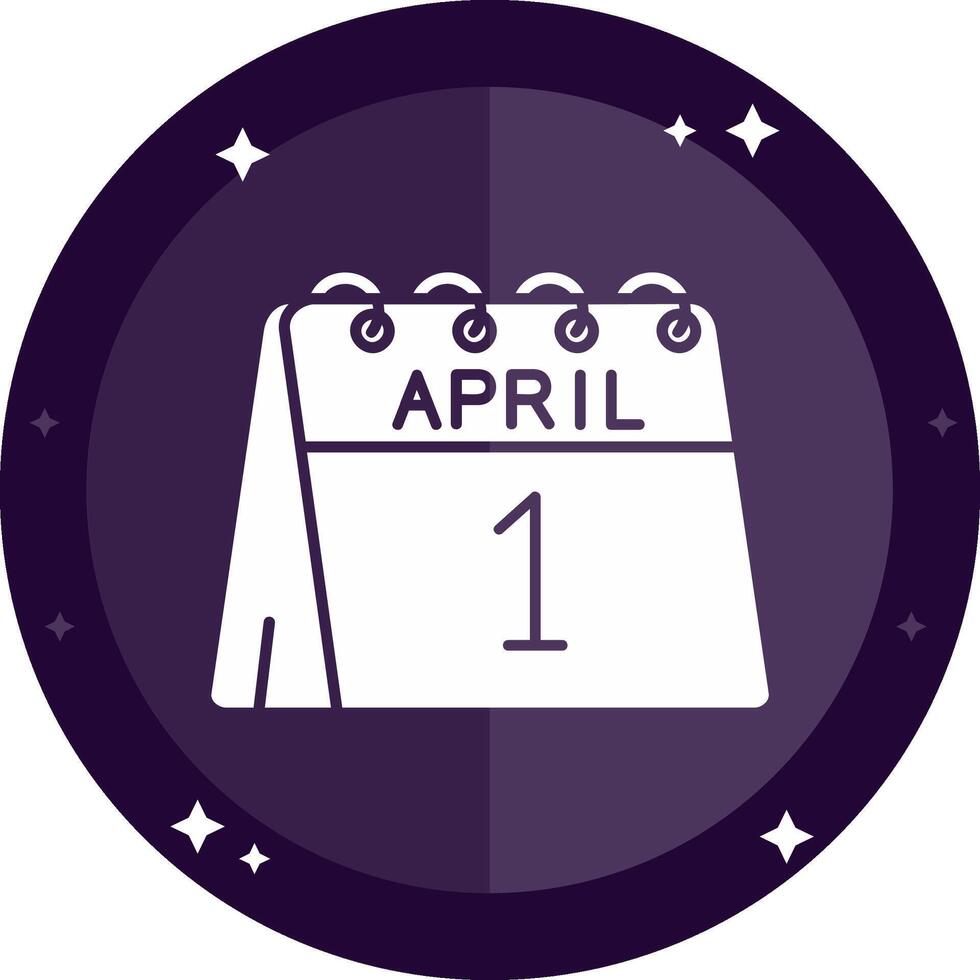 1st of April Solid badges Icon vector