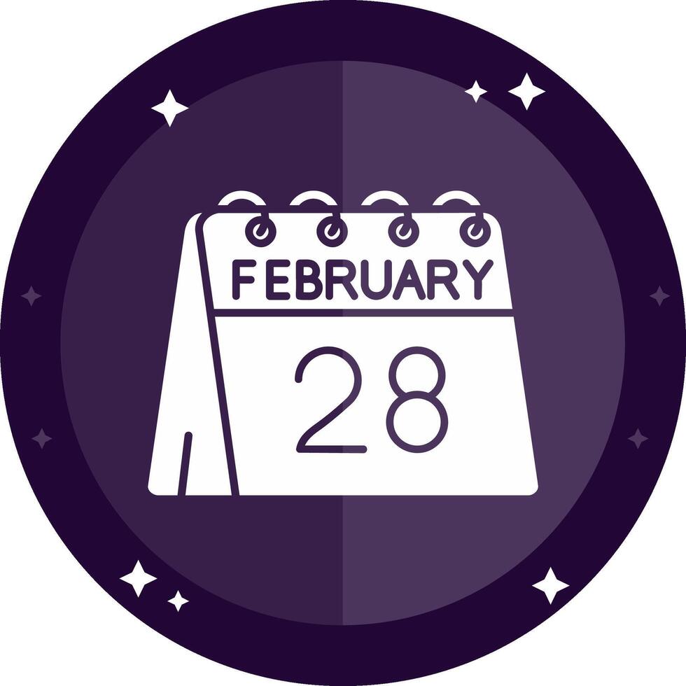 28th of February Solid badges Icon vector