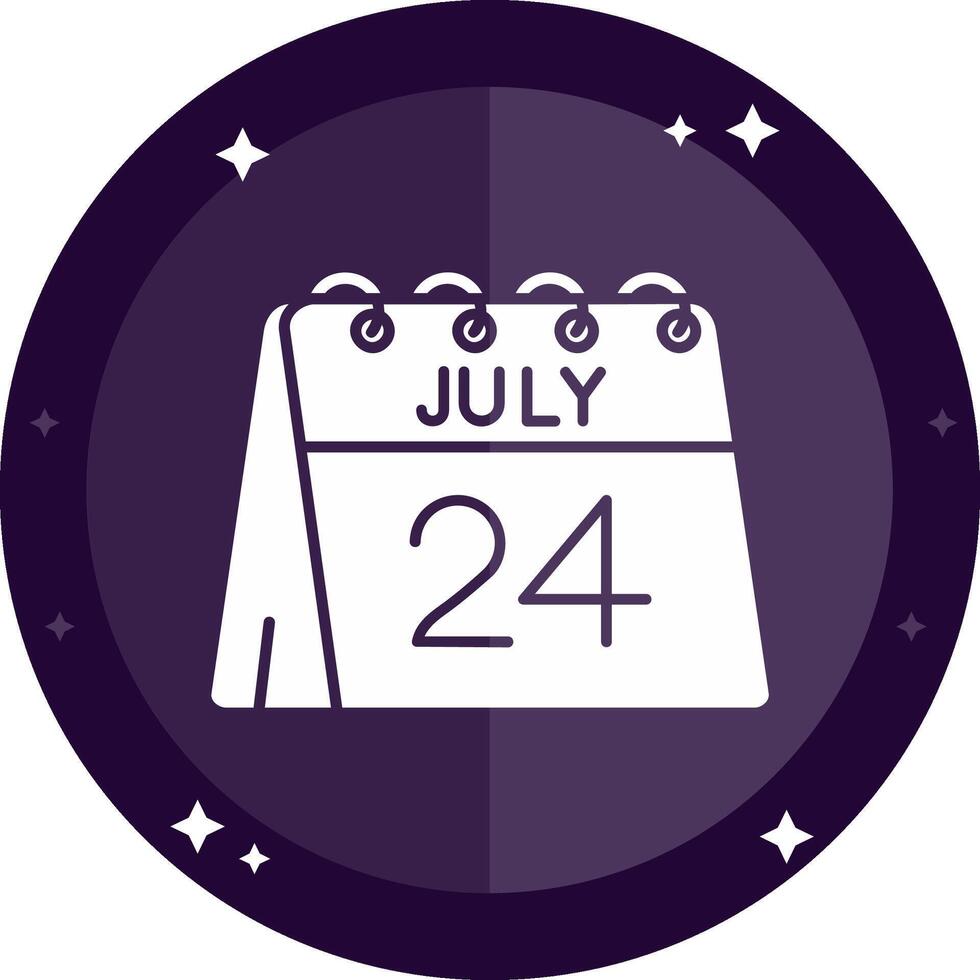 24th of July Solid badges Icon vector