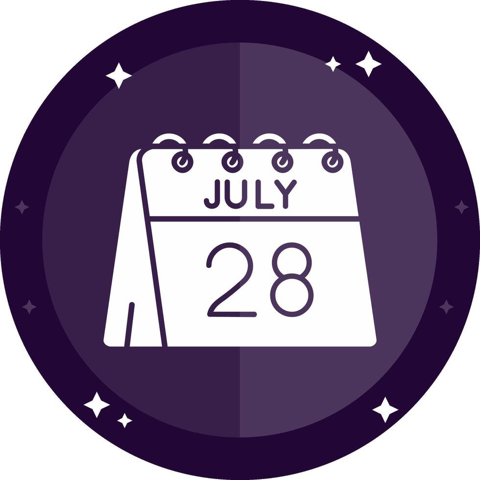 28th of July Solid badges Icon vector