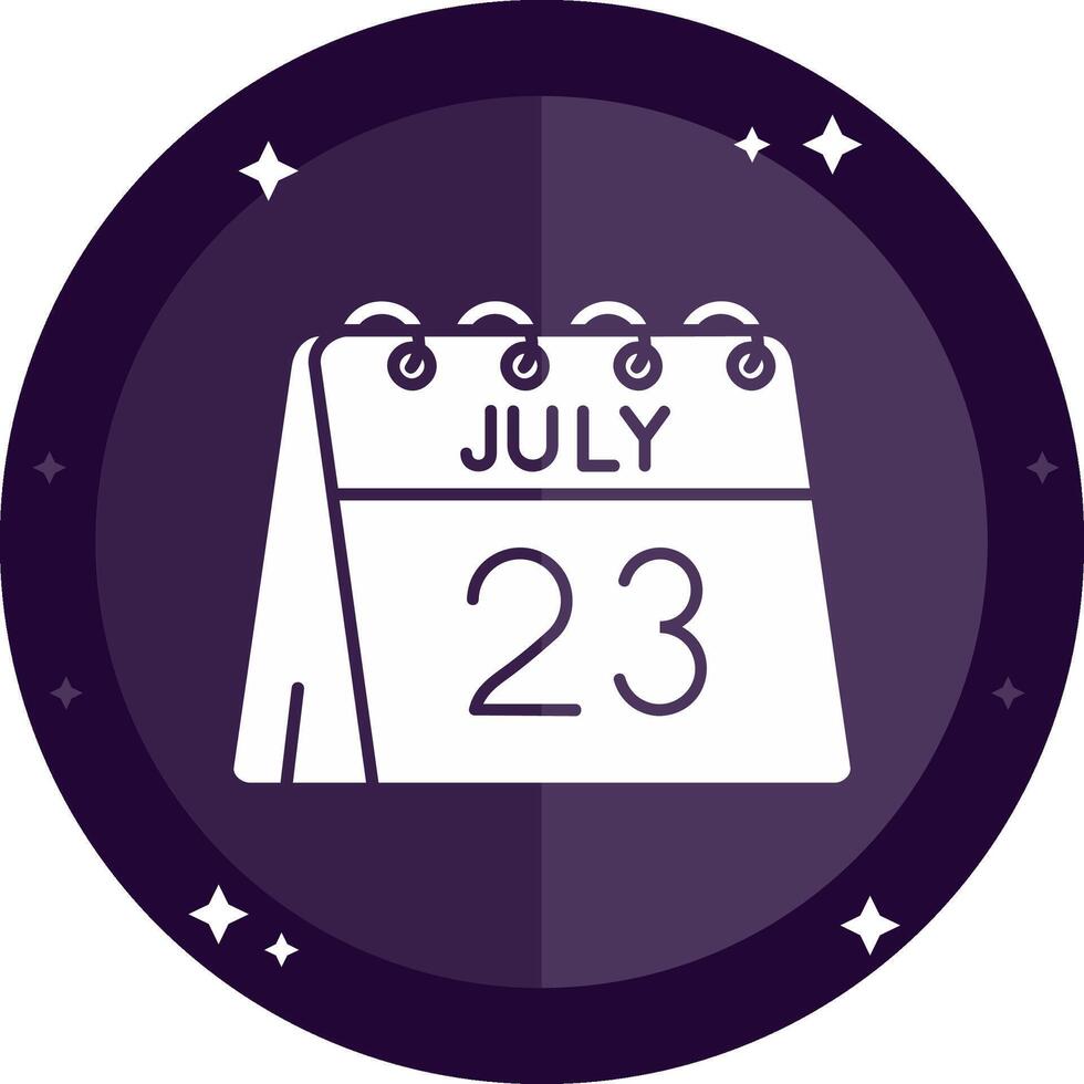 23rd of July Solid badges Icon vector