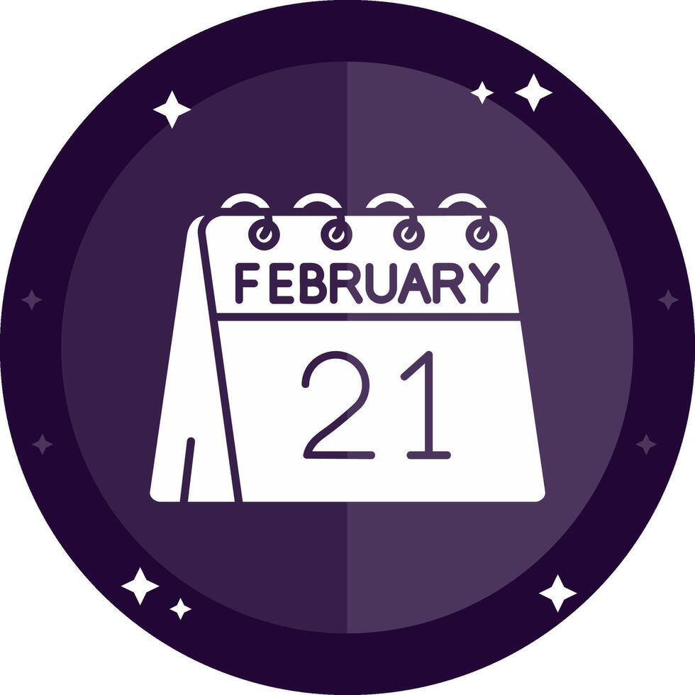 21st of February Solid badges Icon vector