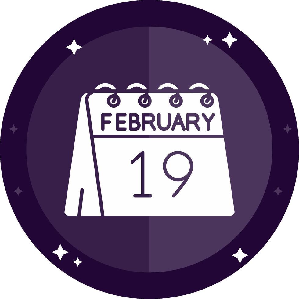 19th of February Solid badges Icon vector
