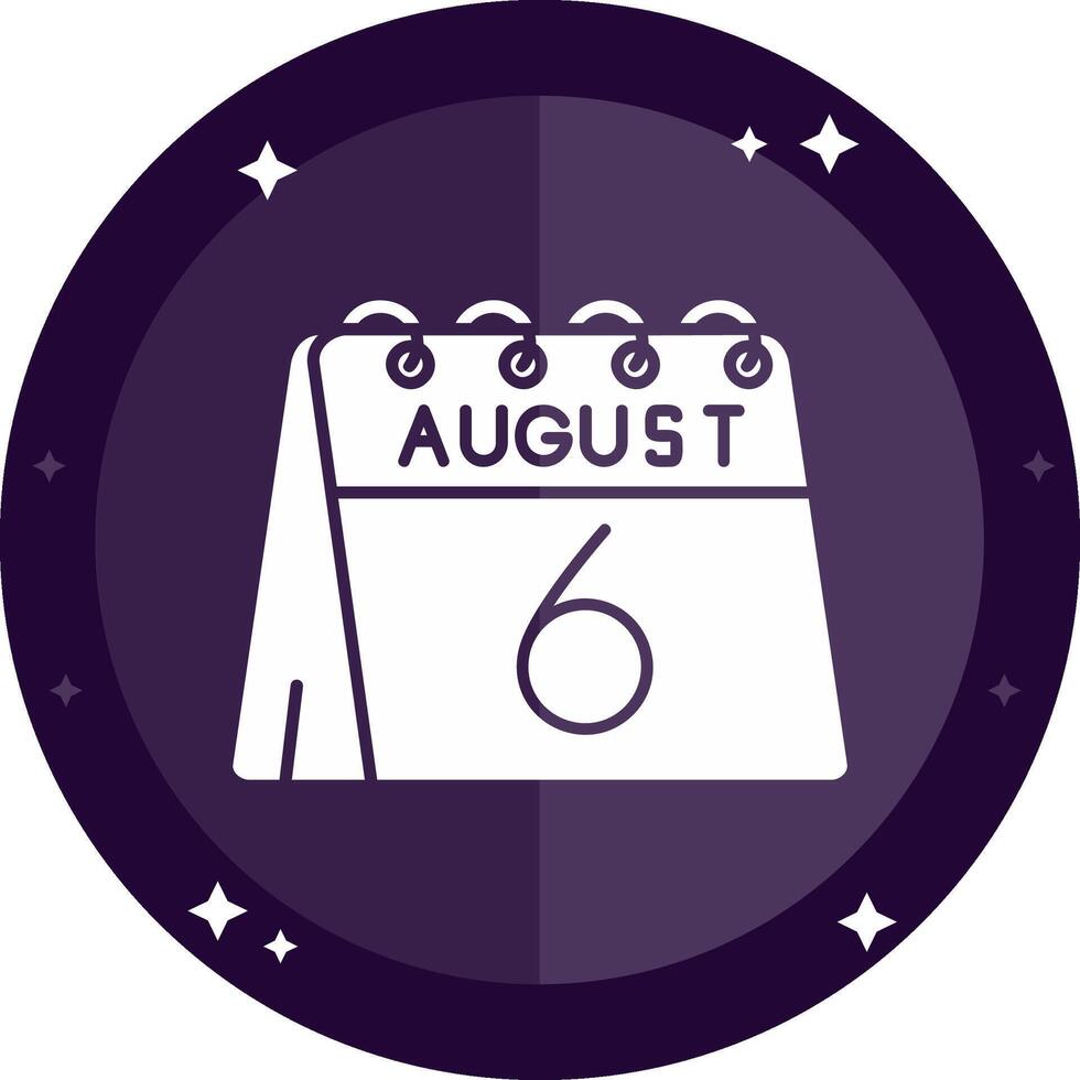 6th of August Solid badges Icon vector